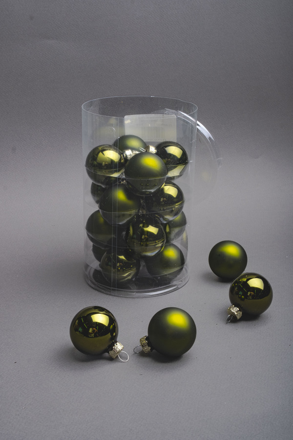 Елочная игрушка шар стекло д4 см набор 20шт цвет зеленый